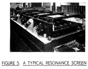 A black and white photo of people working on machines.